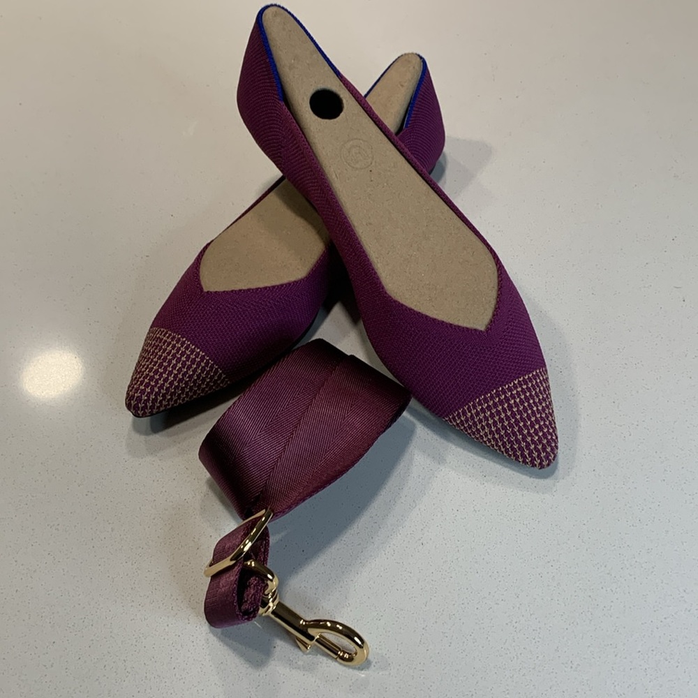 Rothy’s OG The Point in Mulberry 9.5 and New Purse Strap